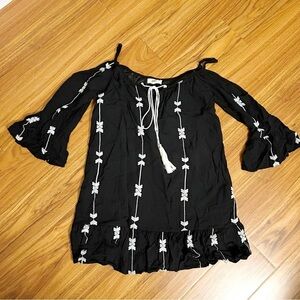 Exist Black Arrow Cold Shoulder Mini Dress